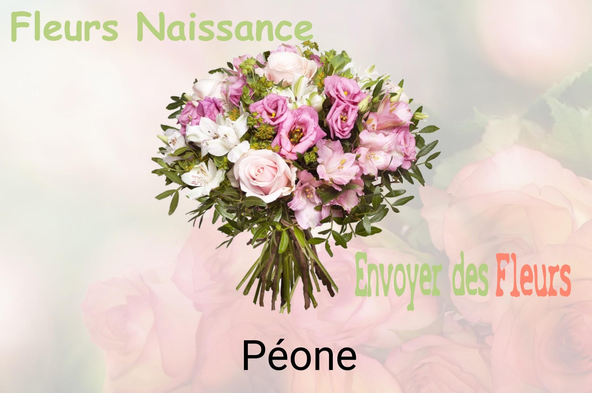 Bouquet de fleurs de naissance livré à Péone