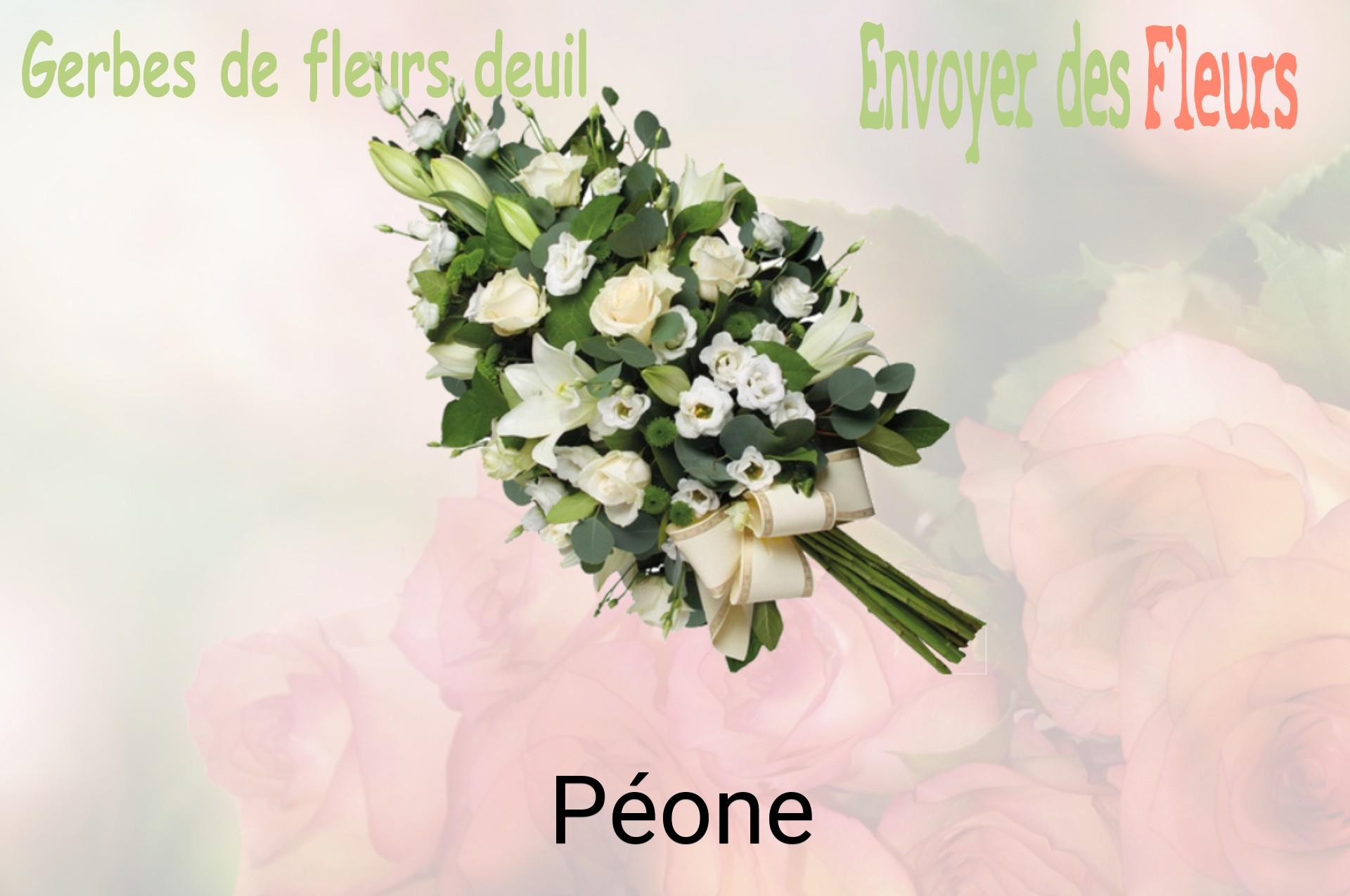 Gerbe de fleurs de deuil livrée à Péone